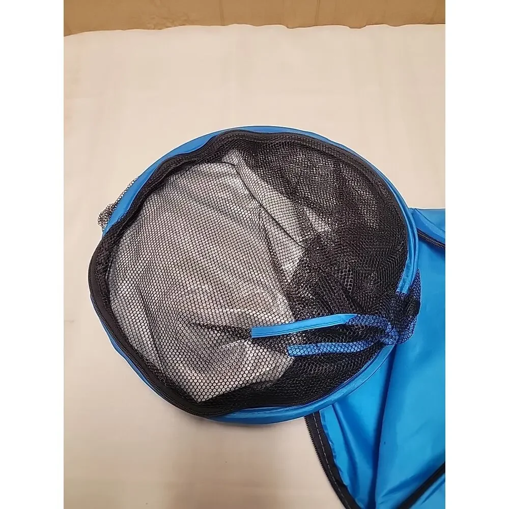 Pop Up Mesh Pet Tent Black Net Blue Trim - New In Case 47.25x24.80x19.68